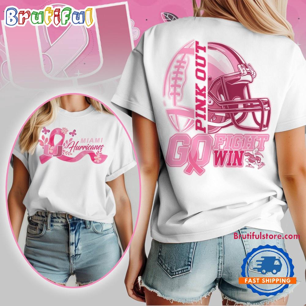 Miami Hurricanes Tackle Breast Cancer New Design Unisex T Shirt