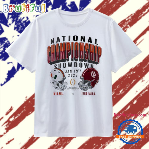 Miami Hurricanes vs. Indiana Hoosiers CFP 2026 National Championship Game Matchup Showdown T Shirt