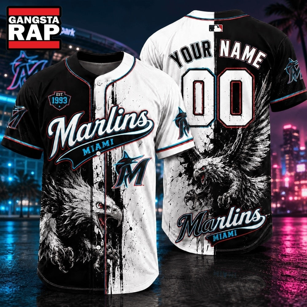 Miami Marlins 2026 MLB Eagle America Personalized Baseball Jersey