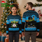 Miami Marlins Baby Yoda Holding Baseball Ugly Christmas Sweater