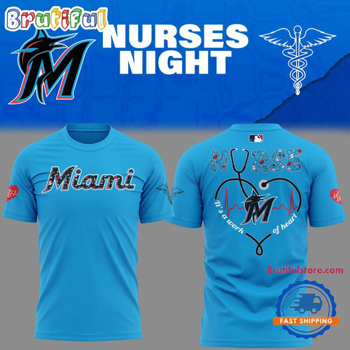 Miami Marlins NURSES NIGHT 2025 3D Shirt