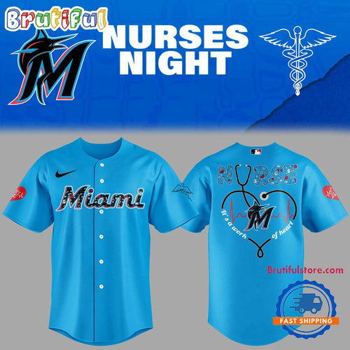 Miami Marlins NURSES NIGHT 2025 Jersey Shirt