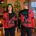 Miami Marlins Red Splash Art Ugly Christmas Sweater