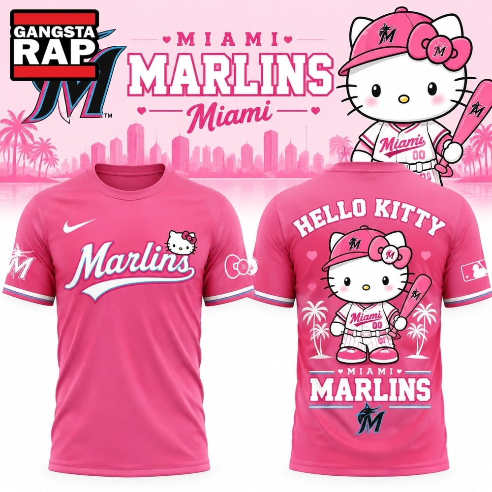 Miami Marlins x Hello Kitty Night 2026 Graphic 3D Shirt