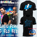 Miami Marlins x Luis Fonsi and Flo Rida 2025 New Black T Shirt