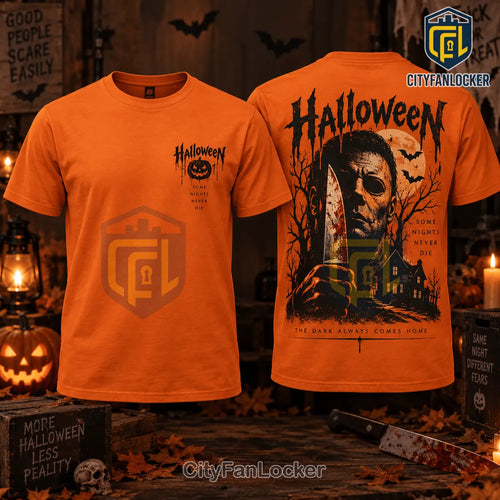 Michael Myers Halloween Moonlit Knife Orange T-Shirt