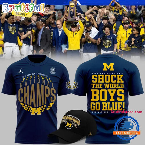 Michigan Wolverines 2026 NCAA Men’s Basketball National Champions Go Blue 3D Shirt