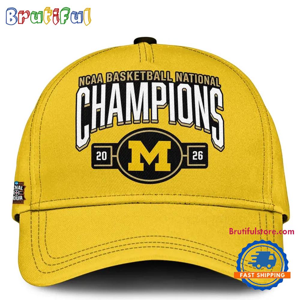 Michigan Wolverines 2026 NCAA Men’s Basketball National Champions Yellow Cap