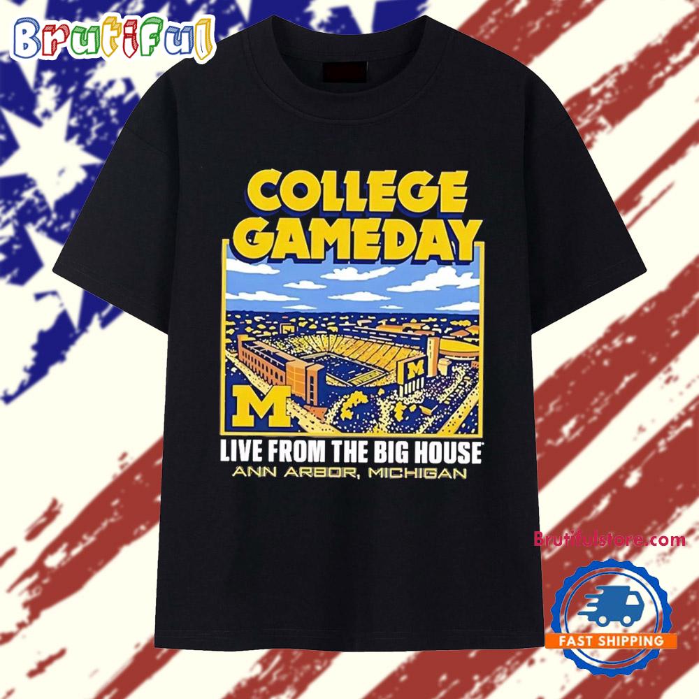 Michigan Wolverines Collage Gameday 2025 live from the Big House T Shirt