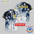 Michigan Wolverines Flower Pattern Trendy Summer Button Hawaii Shirt