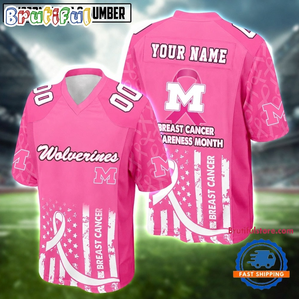 Michigan Wolverines NCAA Breast Cancer Awareness Month 2026 Football Jersey