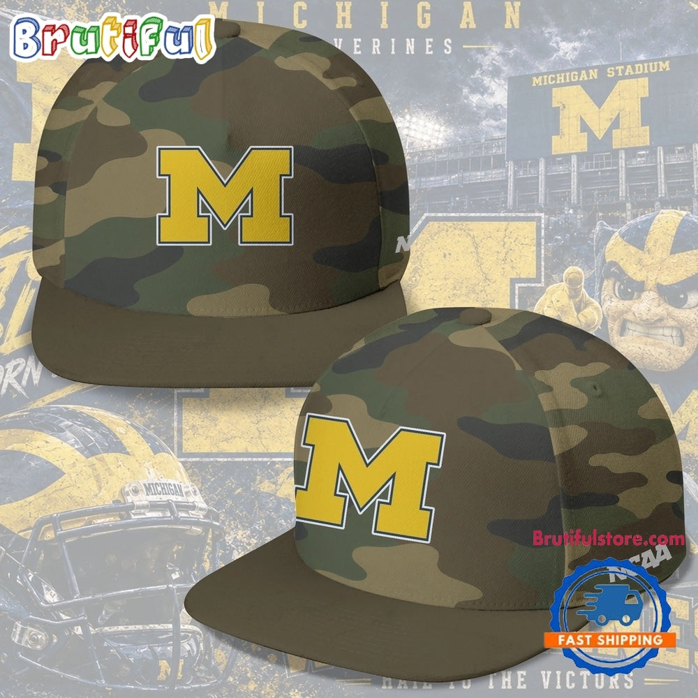 Michigan Wolverines NCAA Field Ops Camo Snapback Cap