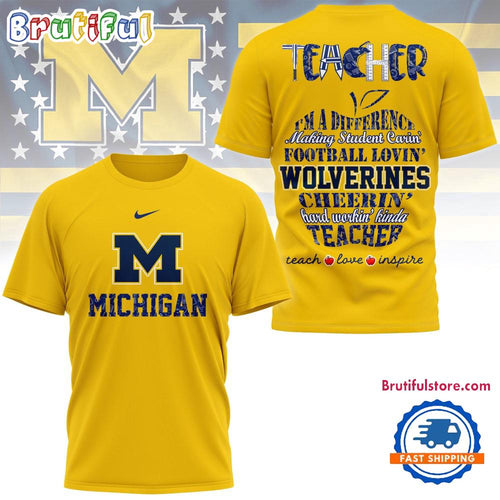Michigan Wolverines Teacher Pride 2025 Unisex 3D Shirt