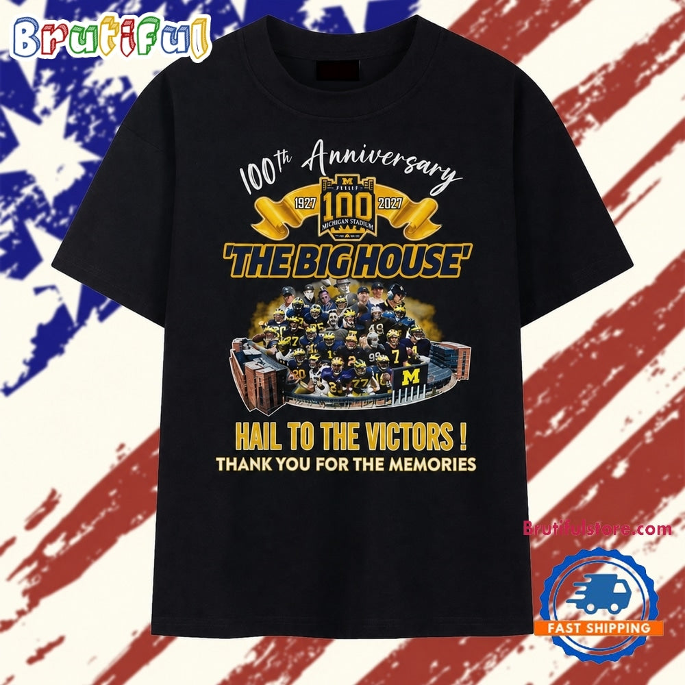 Michigan Wolverines The Big House 100 Years Hail To The Victors T Shirt