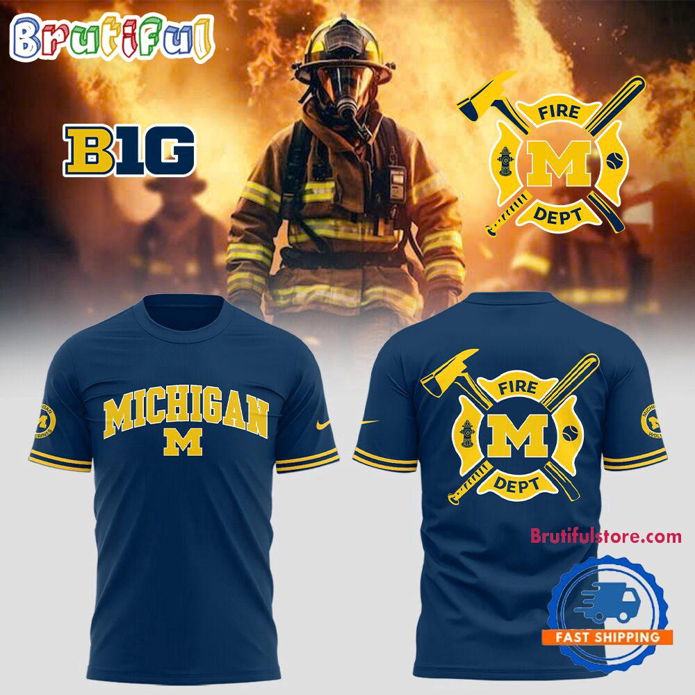 Michigan Wolverines x Firefighter Appreciation Night Hoodie T-Shirt