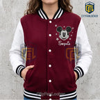 Mickey Mouse Burgundy Personalized Baseball Jacket