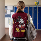 Mickey Mouse Burgundy Personalized Baseball Jacket