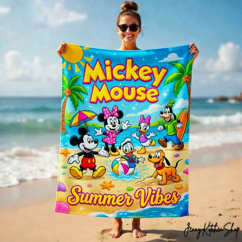 Mickey Mouse Summer Vibes For Kids Beach Towel