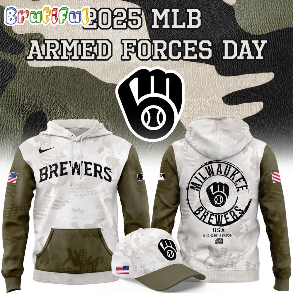 Milwaukee Brewers 2025 Armed Forces Day Hoodie T-Shirt