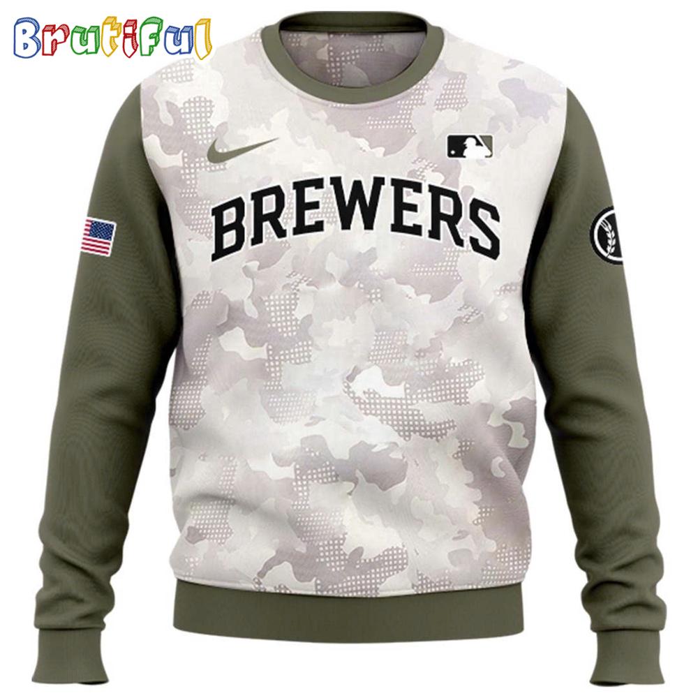 Milwaukee Brewers 2025 Armed Forces Day Hoodie T-Shirt