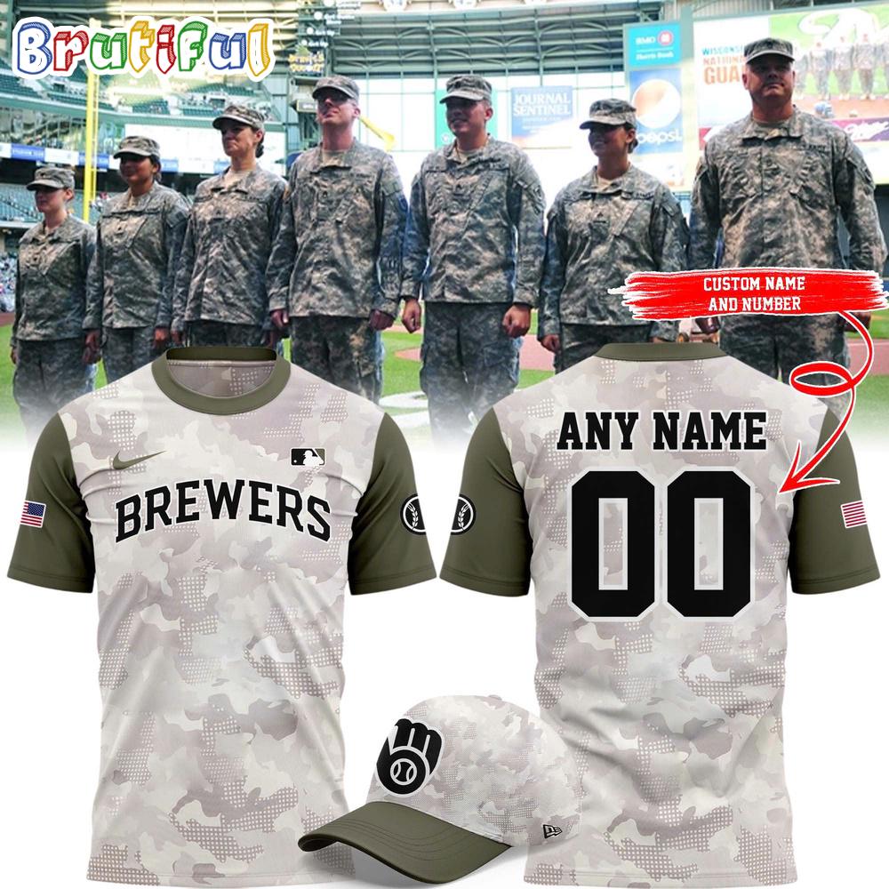 Milwaukee Brewers 2025 Armed Forces Day Hoodie T-Shirt