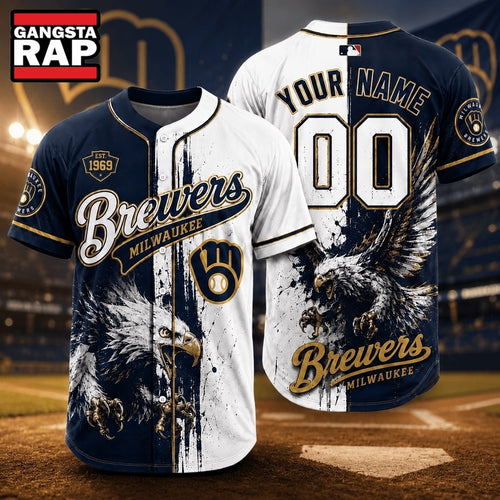 Milwaukee Brewers 2026 MLB Eagle America Personalized Baseball Jersey