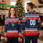 Milwaukee Brewers Custom Name And Number Reindeer Ugly Christmas Sweater