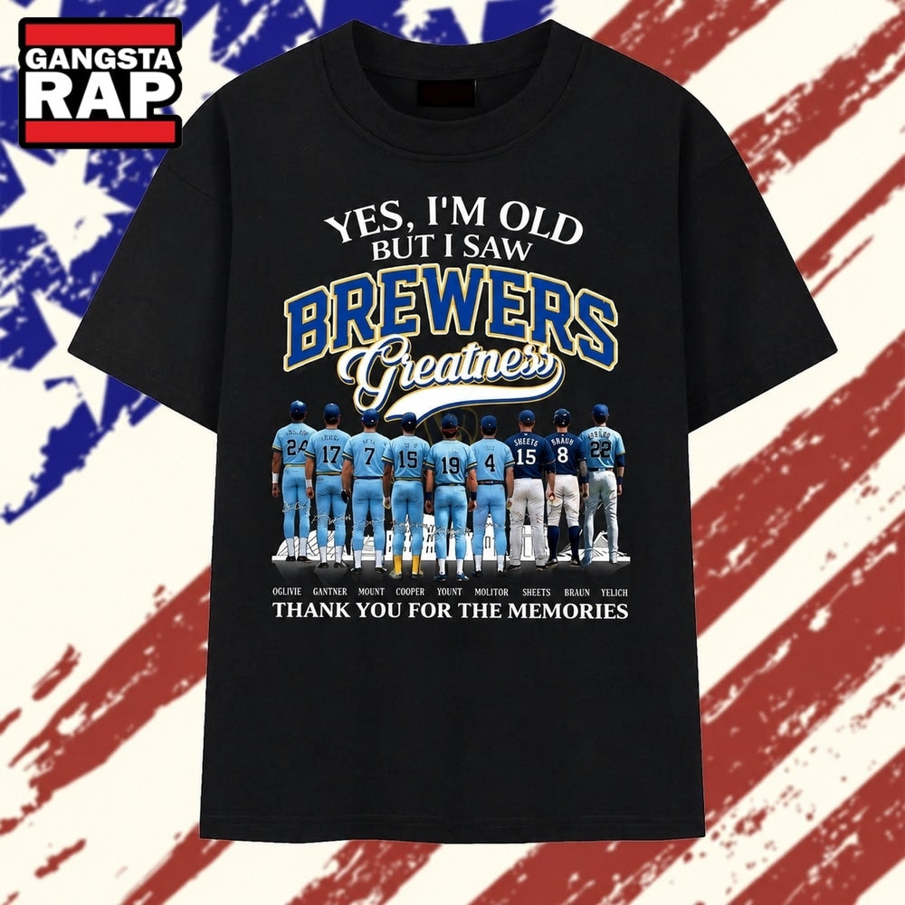 Milwaukee Brewers Greatness Legends Signatures Vintage Baseball T Shirt