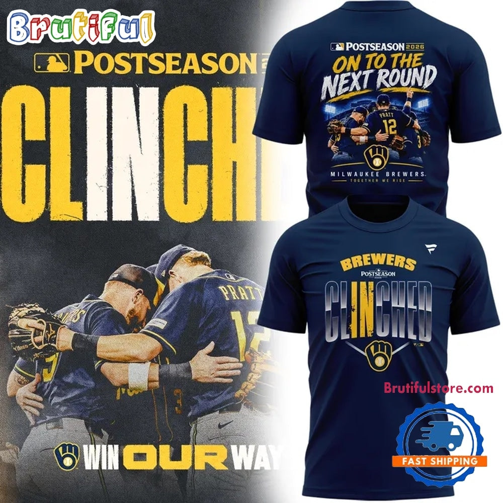Milwaukee Brewers Navy 2026 Postseason T Shirt