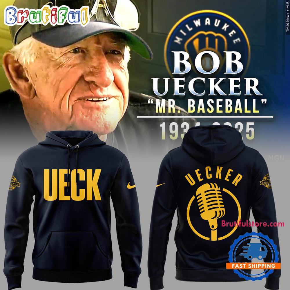Milwaukee Brewers Remembering Bob Uecker Mr. Baseball New Design Black Hoodie T-Shirt