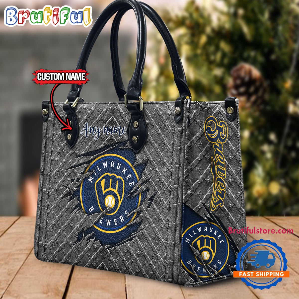 Milwaukee Brewers Sports Limited Edition Custom Leather Handbag