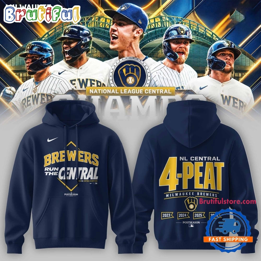 Milwaukee Brewers The FIRST 4 Peat in NL Central History Hoodie T-Shirt