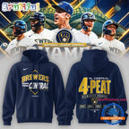 Milwaukee Brewers The FIRST 4 Peat in NL Central History Hoodie T-Shirt