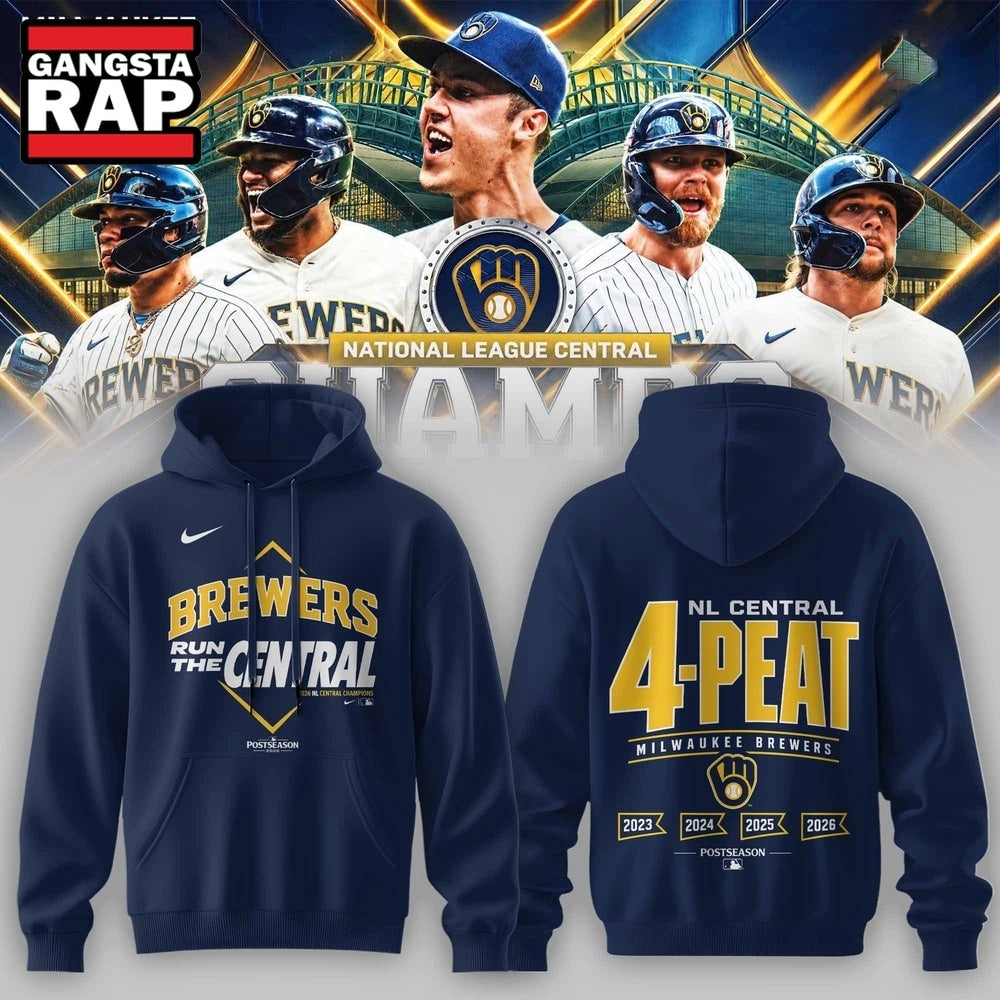 Milwaukee Brewers The FIRST 4 Peat in NL Central History Hoodie T-Shirt