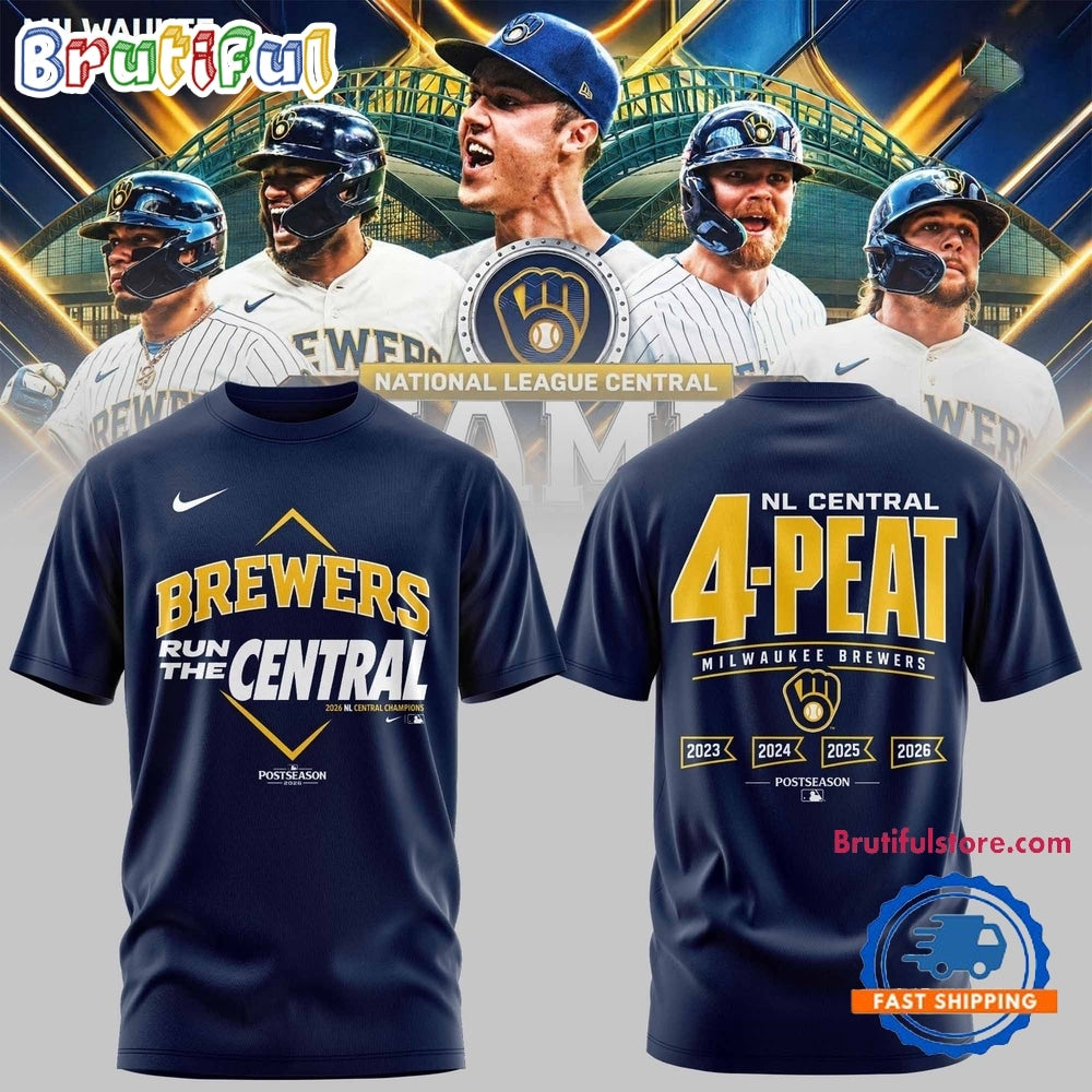 Milwaukee Brewers The FIRST 4 Peat in NL Central History Hoodie T-Shirt