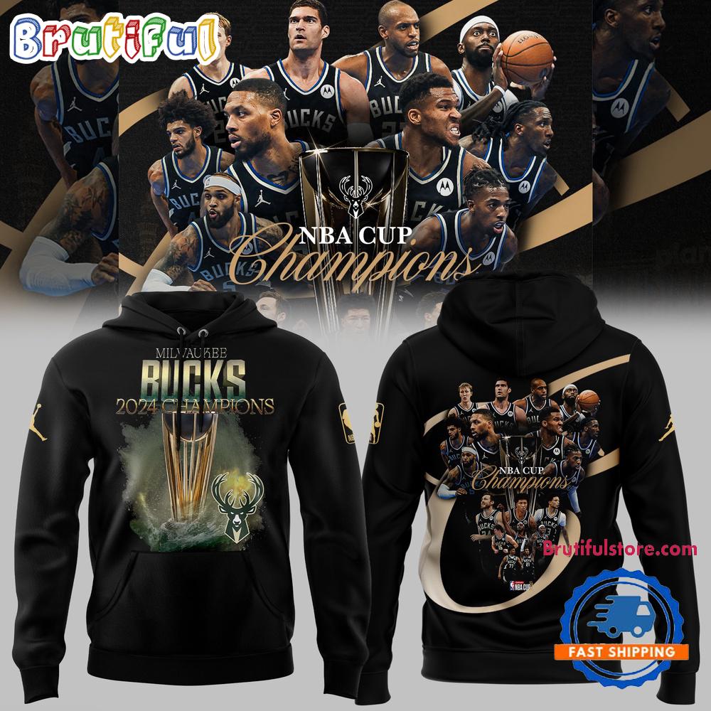 Milwaukee Bucks 2024 Champions NBA Cup New Hoodie T-Shirt