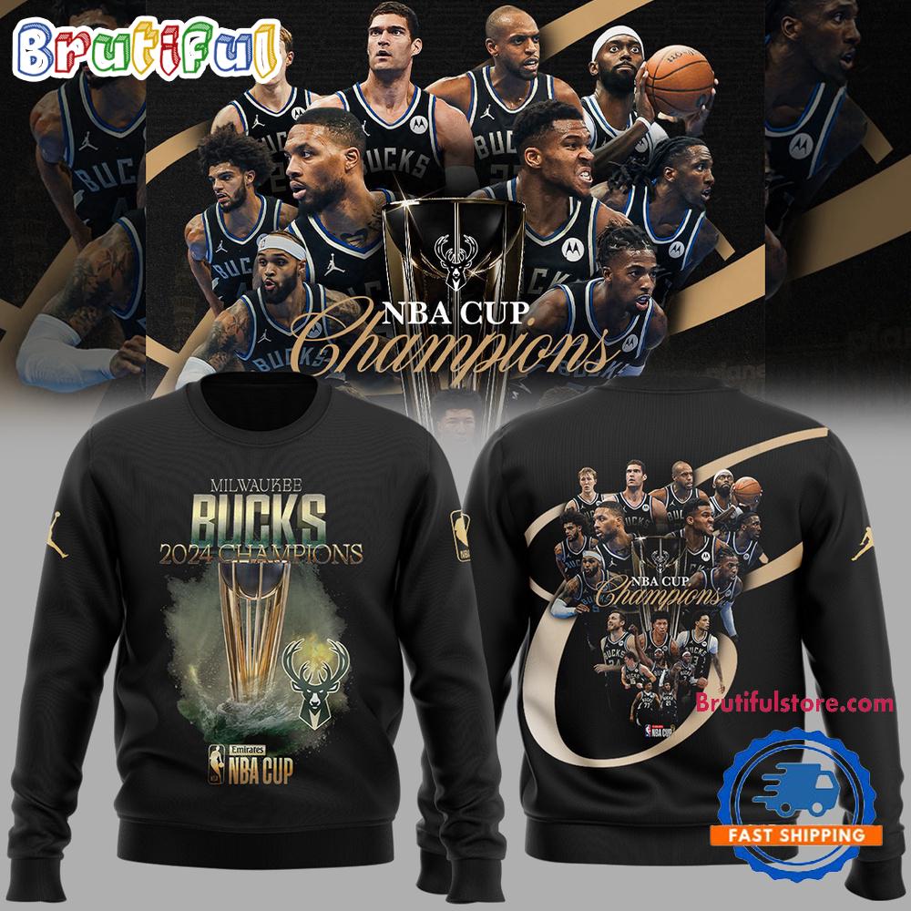Milwaukee Bucks 2024 Champions NBA Cup New Hoodie T-Shirt