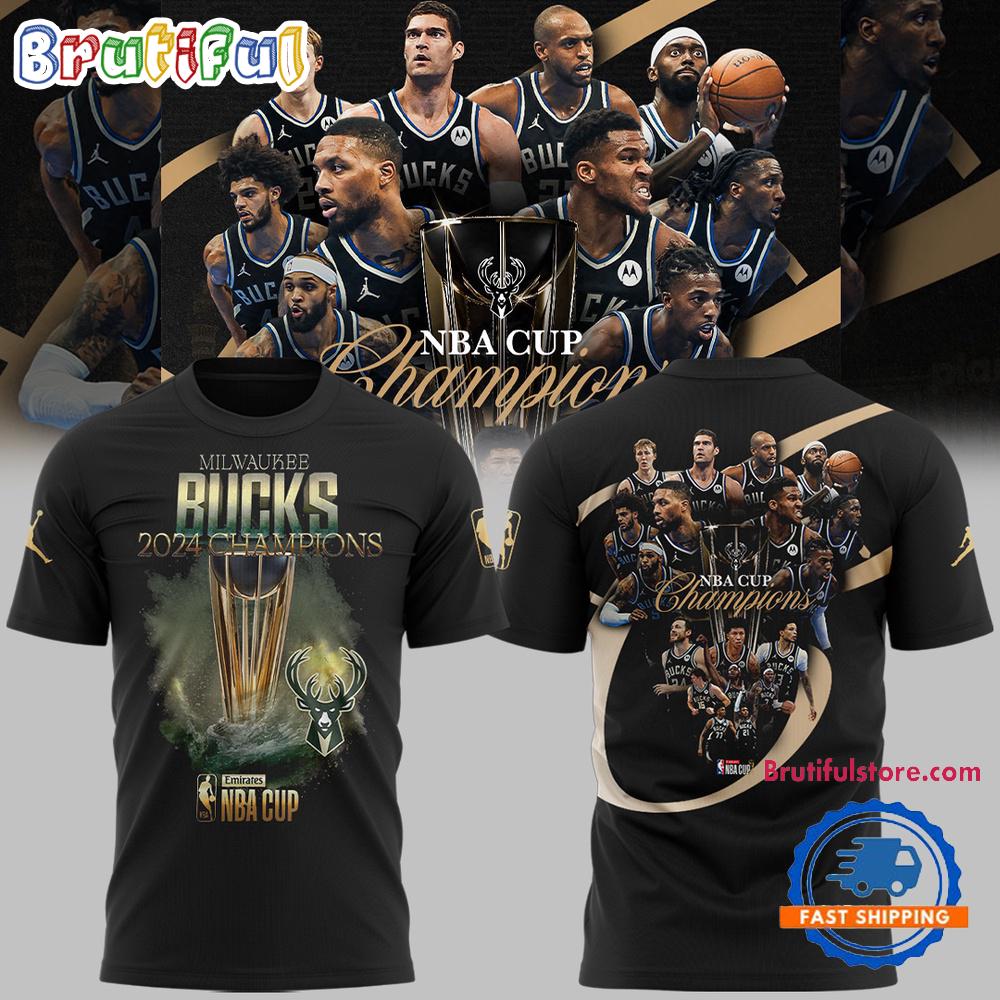 Milwaukee Bucks 2024 Champions NBA Cup New Hoodie T-Shirt