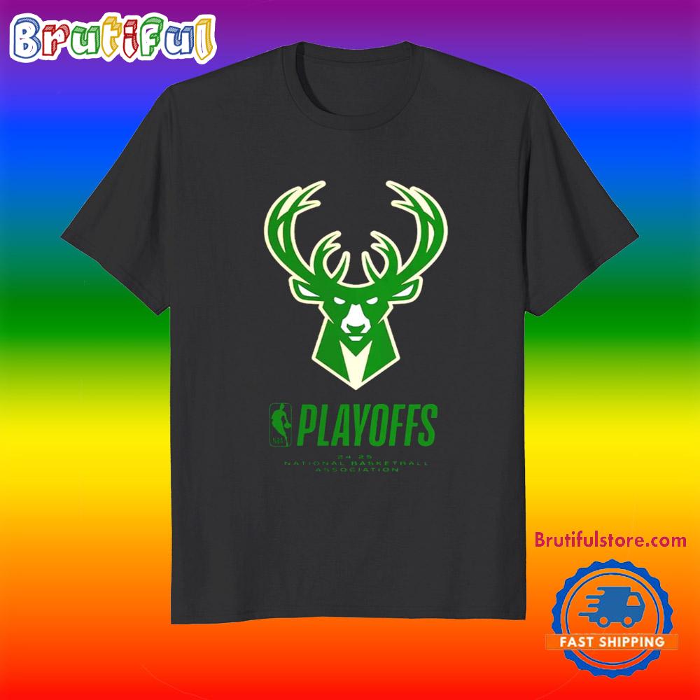 Milwaukee Bucks 2025 Nba Playoffs Logo T Shirt