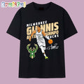Milwaukee Bucks Giannis Antetokounmpo Cartoon Signature T Shirt