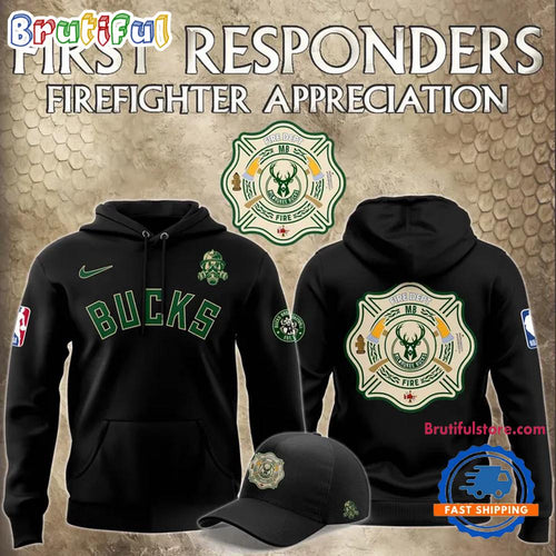 Milwaukee Bucks NBA 2024 Firefighter Appreciation Night Hoodie
