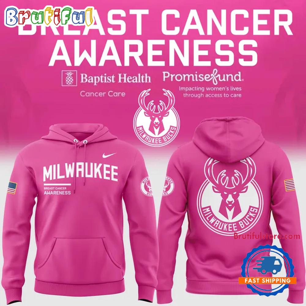 Milwaukee Bucks Pink Breast Cancer Awareness 2026 Special New Hoodie T-Shirt