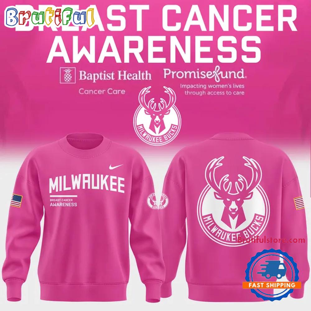 Milwaukee Bucks Pink Breast Cancer Awareness 2026 Special New Hoodie T-Shirt