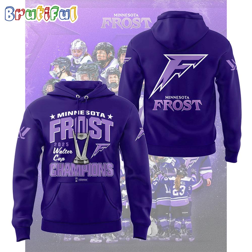 Minnesota Frost 2025 PWHL Walter Cup Champions Logo Team Hoodie