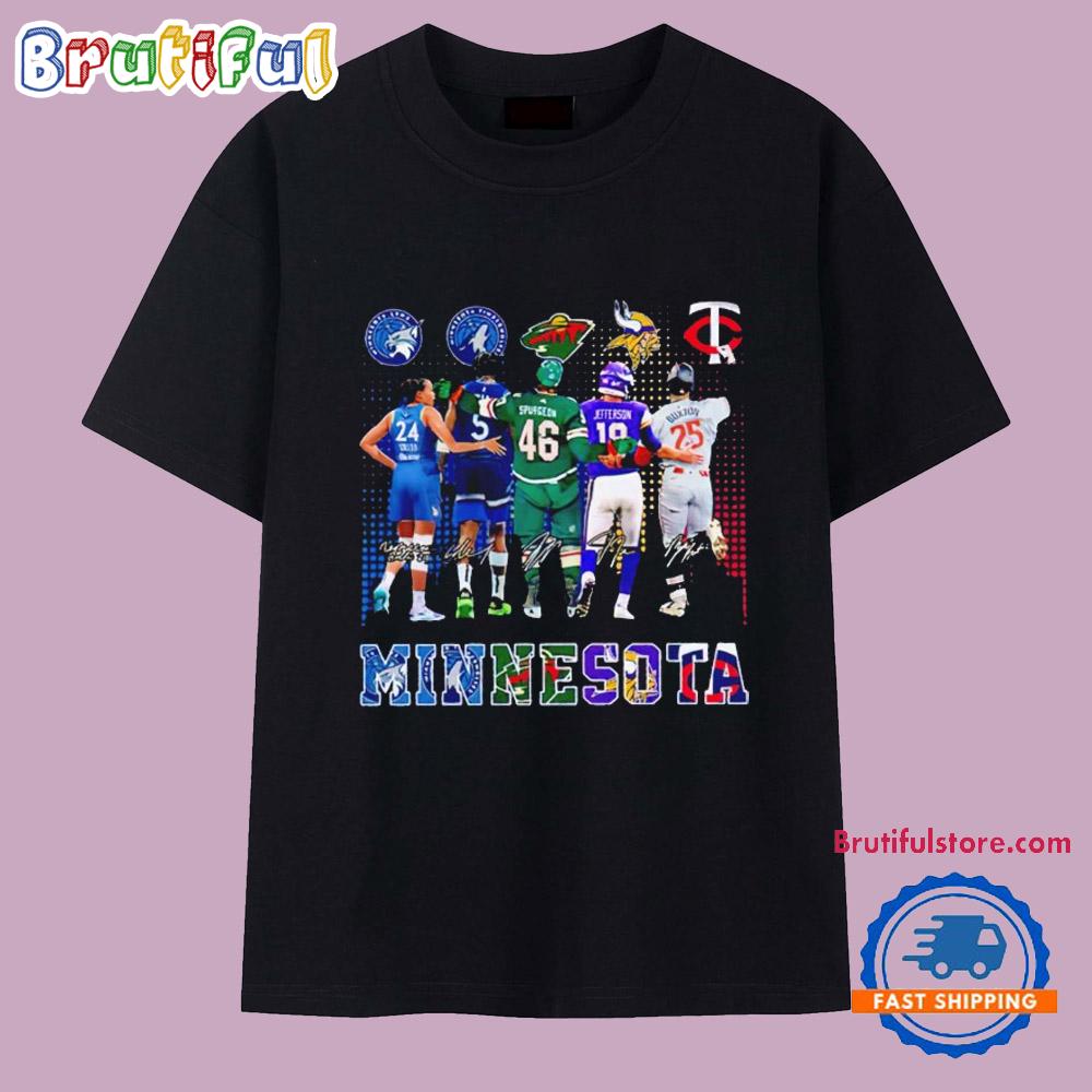 Minnesota Sports Team Player Signatures 2025 T Shirt