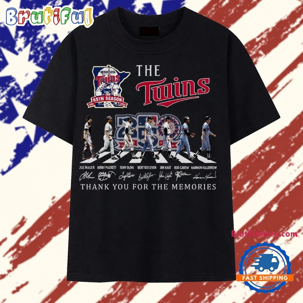Minnesota Twins 65th Season Abbey Road Legends Signatures T Shirt