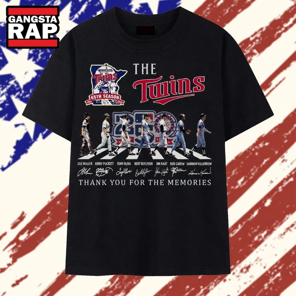 Minnesota Twins 65th Season Abbey Road Legends Signatures T Shirt