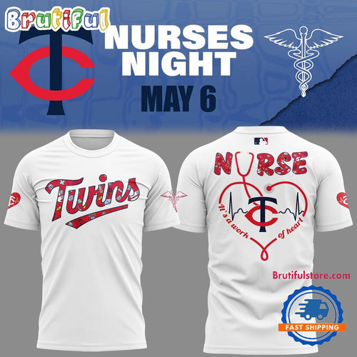 Minnesota Twins Baseball NURSES NIGHT 2025 White T Shirt