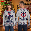Minnesota Twins Gnome Trio Christmas Ugly Christmas Sweater