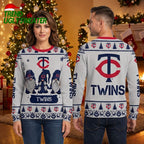Minnesota Twins Gnome Trio Christmas Ugly Christmas Sweater